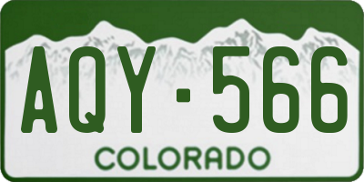 CO license plate AQY566