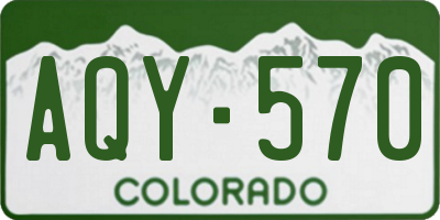 CO license plate AQY570