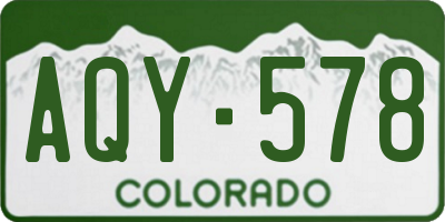 CO license plate AQY578