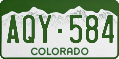 CO license plate AQY584