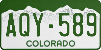 CO license plate AQY589
