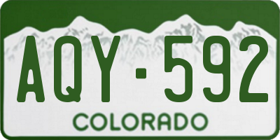 CO license plate AQY592