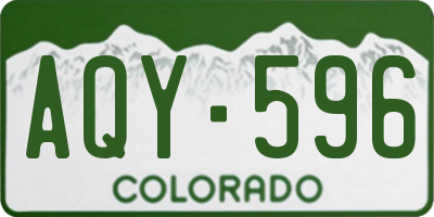CO license plate AQY596