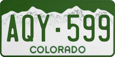 CO license plate AQY599