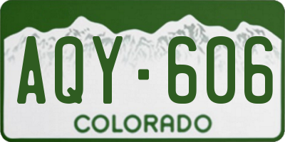 CO license plate AQY606