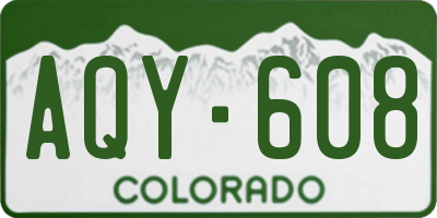 CO license plate AQY608