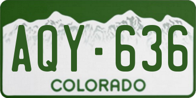 CO license plate AQY636