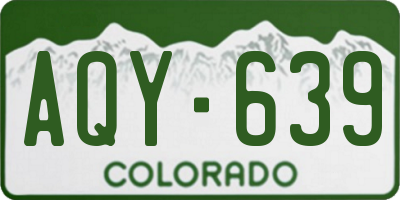 CO license plate AQY639