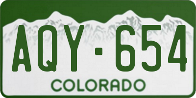 CO license plate AQY654
