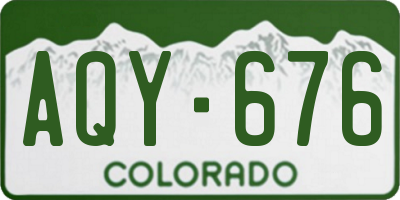 CO license plate AQY676