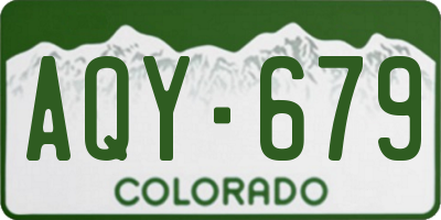 CO license plate AQY679