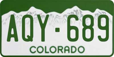 CO license plate AQY689