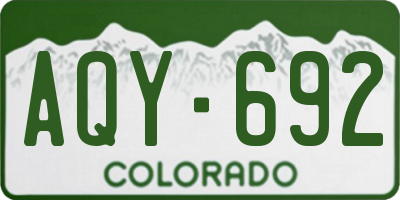 CO license plate AQY692