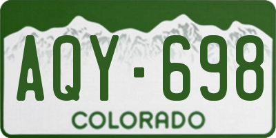 CO license plate AQY698