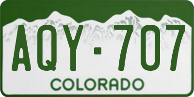 CO license plate AQY707