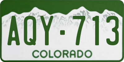 CO license plate AQY713