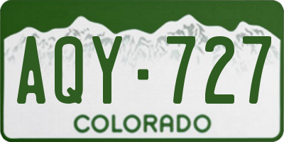 CO license plate AQY727