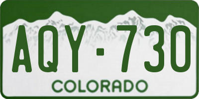 CO license plate AQY730