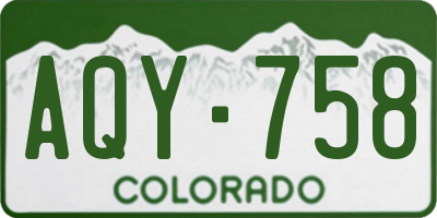 CO license plate AQY758