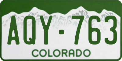 CO license plate AQY763
