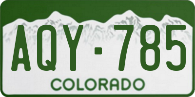 CO license plate AQY785