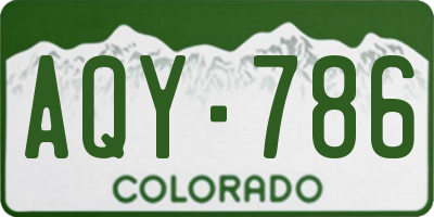 CO license plate AQY786