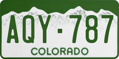 CO license plate AQY787