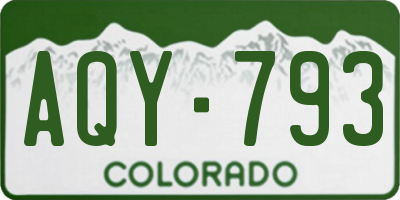 CO license plate AQY793
