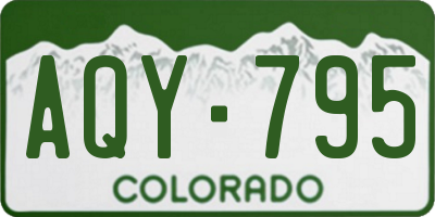 CO license plate AQY795
