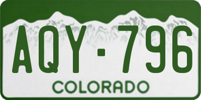CO license plate AQY796