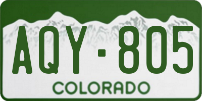 CO license plate AQY805