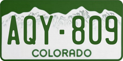 CO license plate AQY809