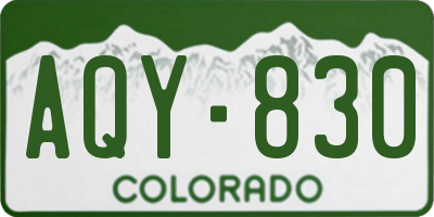 CO license plate AQY830