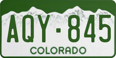 CO license plate AQY845
