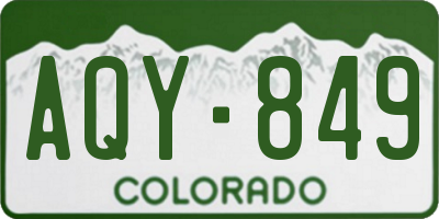 CO license plate AQY849