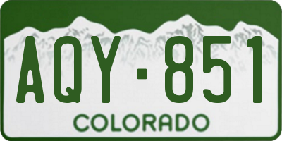 CO license plate AQY851
