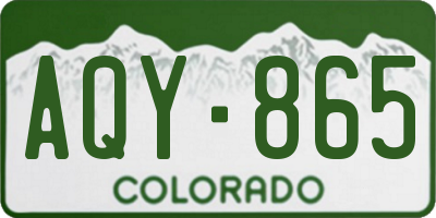 CO license plate AQY865
