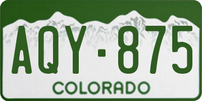 CO license plate AQY875