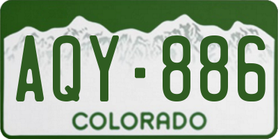 CO license plate AQY886