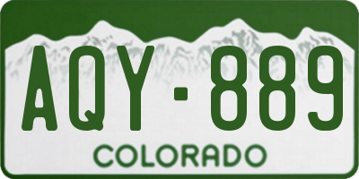 CO license plate AQY889