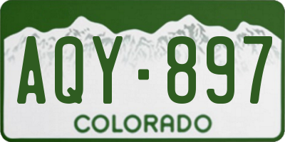 CO license plate AQY897