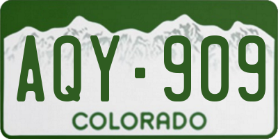 CO license plate AQY909