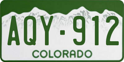 CO license plate AQY912