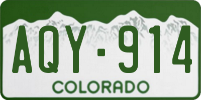 CO license plate AQY914