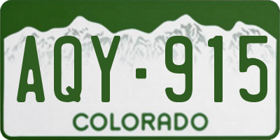 CO license plate AQY915