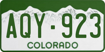 CO license plate AQY923