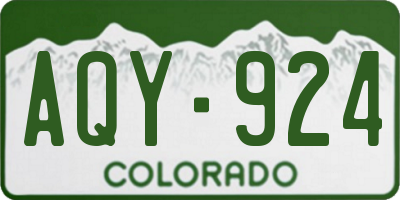 CO license plate AQY924
