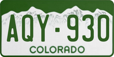 CO license plate AQY930