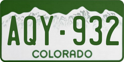 CO license plate AQY932