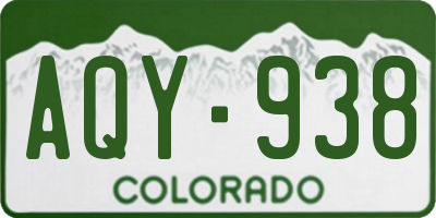 CO license plate AQY938